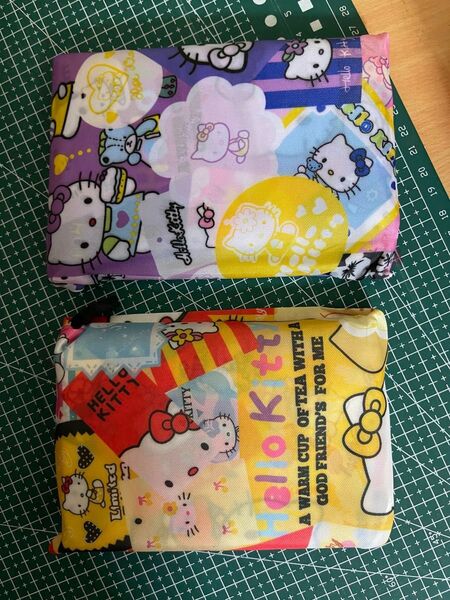 在庫処分!二枚セット!新品 大容量 折り畳み可愛い頑丈エコバッグ