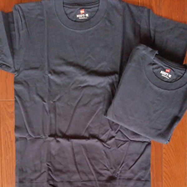 ヘインズビーフィー クルーネックTシャツ 2枚組 ネイビー XS 開封済み 未使用