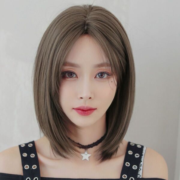 【新品】 ウィッグ フルウィッグ ミディアム ボブ アッシュブラウン コスプレ イメチェン 女装 耐熱 自然 かつら