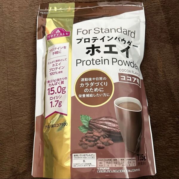 トップバリュ プロテインパウダーホエイ ココア味