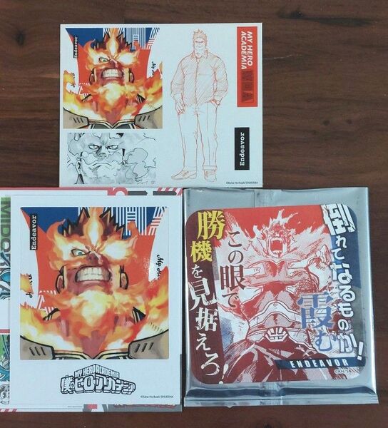 僕のヒーローアカデミア 原画展 ヒロアカ展 フォトカード&ステッカー コースター セット エンデヴァー