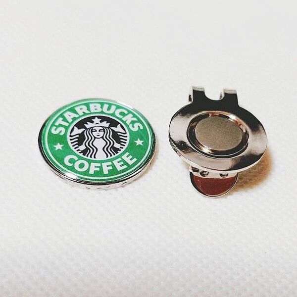 スタバ ゴルフマーカー マグネット台座 ハットクリップ