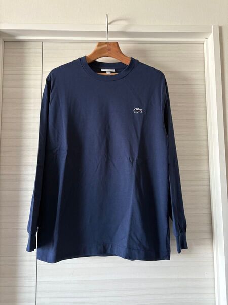 LACOSTE 長袖Tシャツ ネイビー ワンポイントロゴ 刺繍 未使用