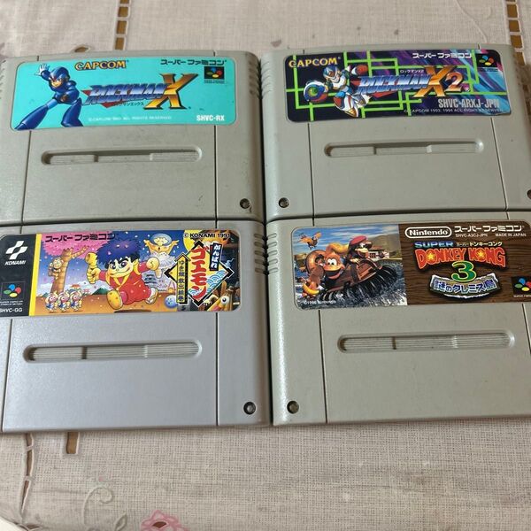 スーパーファミコン 4本ソフトセット ロックマンX 1.2 ドンキーコング3 名作 SFC