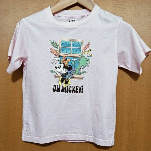 ユニクロ UT ディズニーコラボTシャツ(120cm・ミッキー・ピンク)