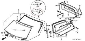 ホンダ純正新品 EF9 フロントガラスモール フロントガラス ウェザーストリップ モール フロント ガラスモール ガラス シビック グランド