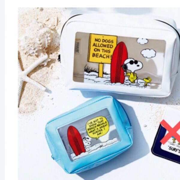 SNOOPY 窓付きサマーポーチ2個セット