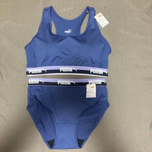 PUMA スポーツブラ・ショーツセット LLサイズ ブルー