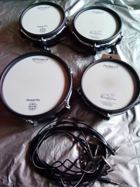 Roland ローランド V-Drums メッシュパッド PD-85 3個 PD-105 1個セット ケーブル付き