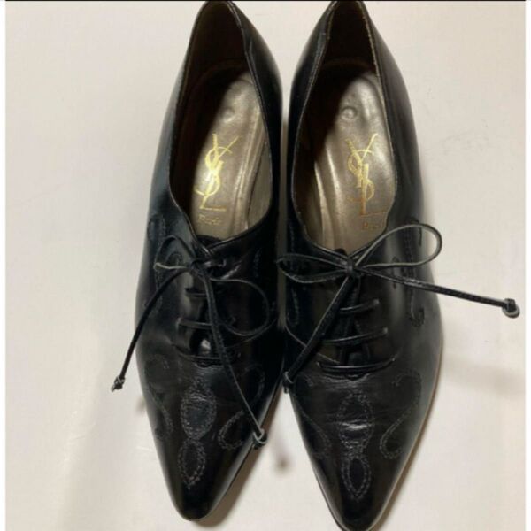 YSL ブラック レースアップシューズ訳あり