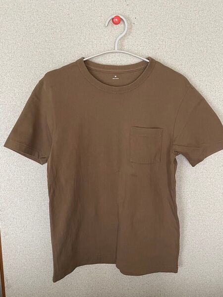 無印良品 ポケット付きTシャツ ブラウン M