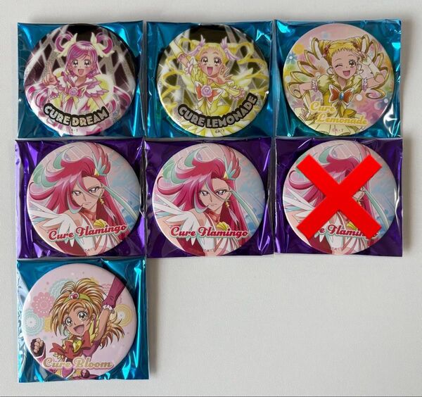 【バラ可能】全プリキュア展 全プリキュア 20th LIVE 缶バッジ ドリーム レモネード ブルーム フラミンゴ【条件有】