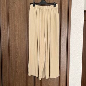 Samansa Mos2 サマンサモスモス リネン混ワイドパンツ/FREE/レーヨン/コットン