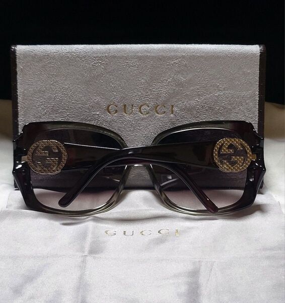 ◆GUCCI グッチ◆GGロゴ インターロッキング サングラス クロス&ケース付き