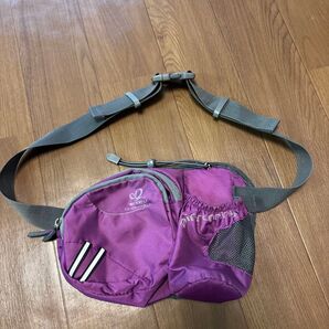 WATERFLY アウトドア 水筒ポーチ付き ウエストバッグ ウェストポーチ アウトドア 男女兼用 軽量 通気