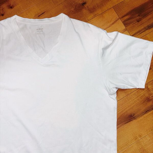 UNIQLO エアリズム Tシャツ L 白 ホワイト ユニクロ Vネック