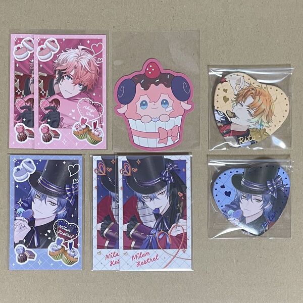 にじさんじ Melty Valentine チェキ 缶バッジ OS特典 ステッカー 赤城ウェン 宇佐美リト ミラン・ケストレル