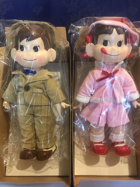 【超レア/20年前ファミリークラブ限定】ペコちゃん&ポコちゃん モダンスタイル人形セット/非売品・未使用・箱付き/不二家