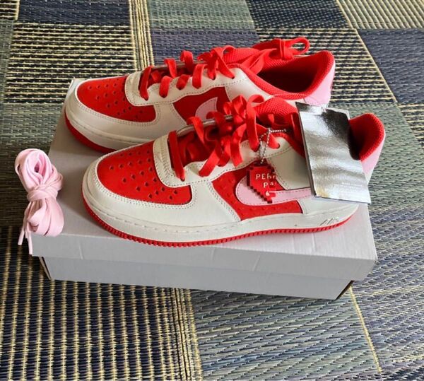 Nike エアフォース1 スニーカー ホワイト/レッド ナイキ 靴 未使用 24.0cm 箱あり