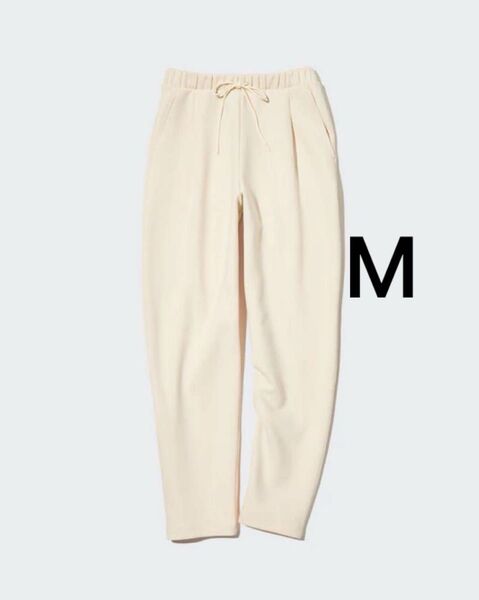 ユニクロ ドライスウェットタックテーパードパンツ オフホワイト M