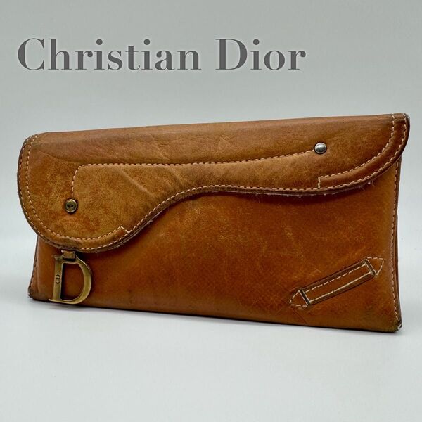 Christian Dior ヴィンテージ 長財布 ブラウン CDロゴ