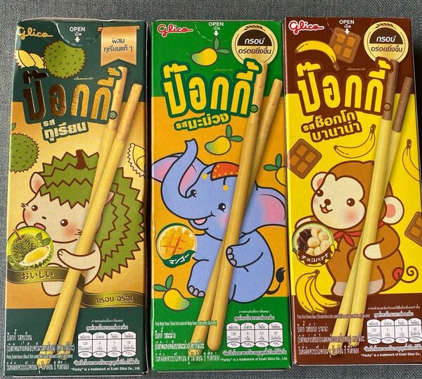 タイ限定 グリコポッキー マンゴー ドリアン バナナ 味のセット