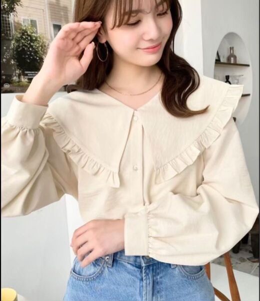 【新品】セーラー長袖シャツ ベージュ