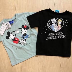 【新品】ミッキーミニー、アナ雪 半袖Tシャツ 2枚 80