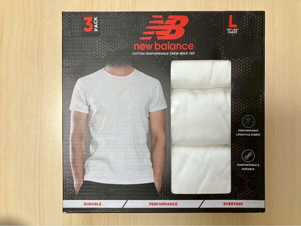 【新品】ニューバランス 丸首半袖Tシャツ ホワイト 3着 L