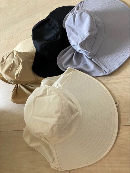 【新品】UVつば付き帽子 グレー