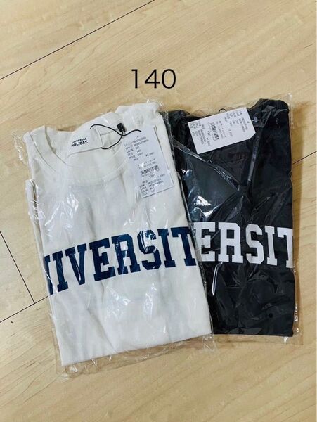 【新品】GLAZOS半袖Tシャツ 白・チャコールグレー2着 140