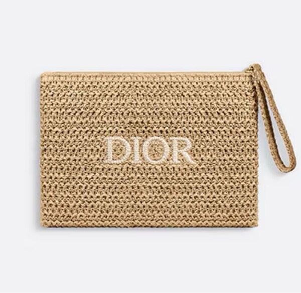 Dior ディオール ポーチ サマーポーチ ディオリビエラ ラタンベージュ クラッチ