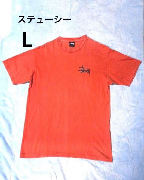 Stussy ステューシー メンズ Tシャツ オレンジ L 半袖 トップス USA