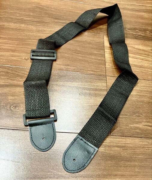 ギターストラップ ストラップ ブラック ベース ギター ナイロン 合皮 フェイクレザー 黒
