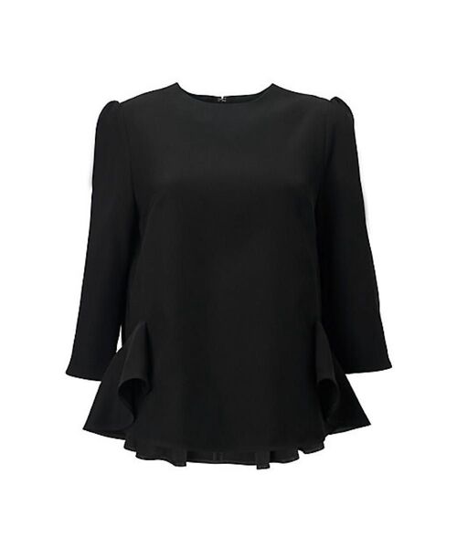 ボーダーズアットバルコニー BACK RUFFLED TOP 36 BLACK