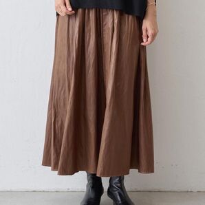 BEARDSLEY レザーライクスカート F ブラウン
