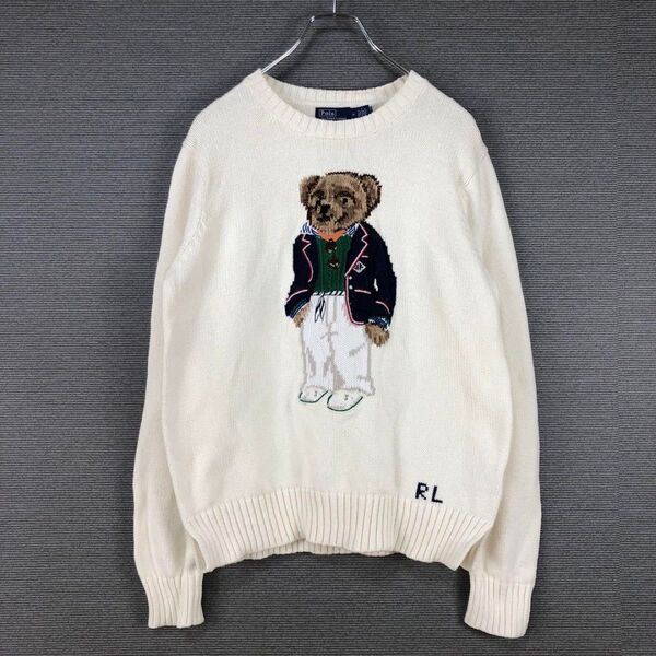 Polo by Ralph Lauren ポロベア コットン ニット ホワイト
