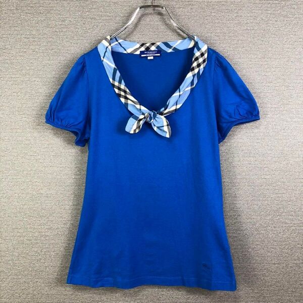 BURBERRY BLUE LABEL チェック スカーフ襟 カットソー 38