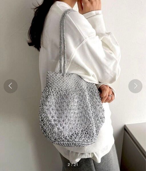The Bagmati美品 メッシュバッグ シルバー バグマティ コード編み