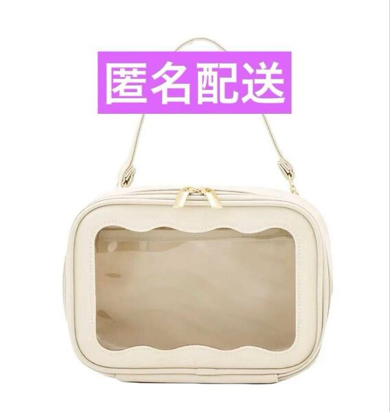 スリーコインズ 推し活 ぬいポーチ アイボリー 2way 3coins スリコ バッグ 多収納