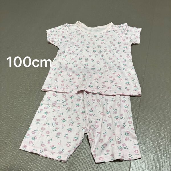 100cm 半袖 パジャマ 上下セット 夏 花柄 女児 キッズ セットアップ 半袖パジャマ ピンク ユニクロ