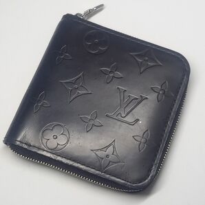 LOUIS VUITTON ルイヴィトン ラウンドファスナー財布 二つ折り モノグラム グラセ ブラウン ポルトモネビエジップ