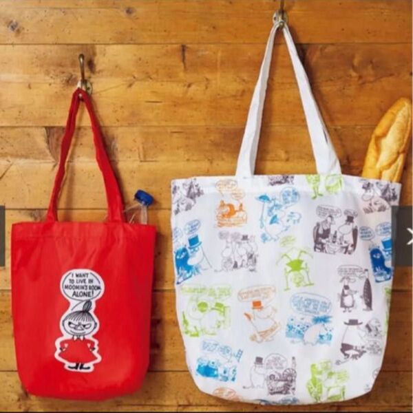 InRed インレッド 付録 ムーミンとリトルミイ 買い物バッグ大小2個セット エコバッグ MOOMIN
