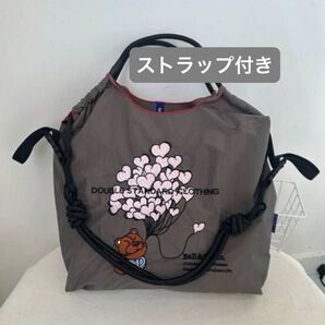 刺繍 トートバッグ エコバッグ くま 風船 ハート Mサイズ