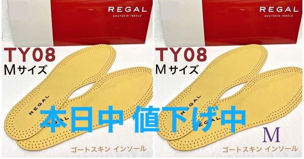 リーガル2足セットTY08インソール中敷きMサイズ ゴートスキンREGAL男性用メンズ靴用品 山羊ヒツジ革クッション25?25.5