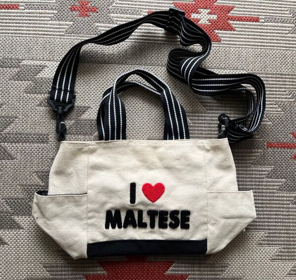 I Maltese キャンバストートバッグ ベージュ 2way
