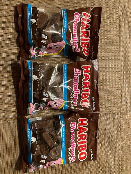 ⑦ ハリボー HARIBO チョコマシュマロ マシュマロ 3袋 訳あり 配達中に溶けてしまいました まだマシな方