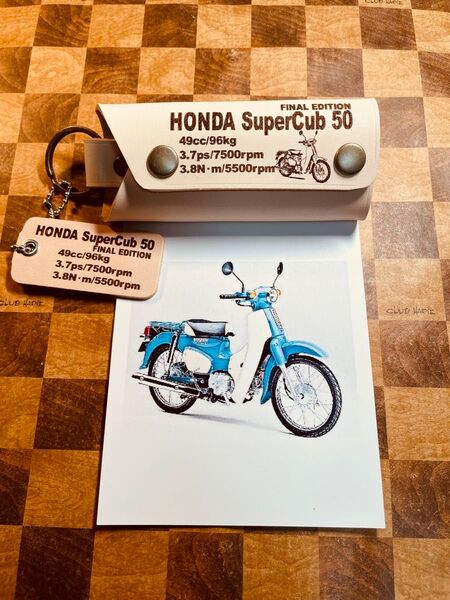 本革レザーキーケース スーパーカブ50 オリジナルレザーキーケース