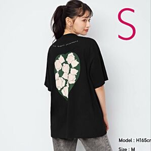 Tシャツ レディース トップス ジーユー 黒 ブラック 半袖 くま ゆったり ボトルネック Sサイズ 新品未使用 完売品
