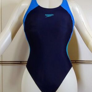 SPEEDO スピード 競泳水着 練習用 M相当 ネイビー×ブルー